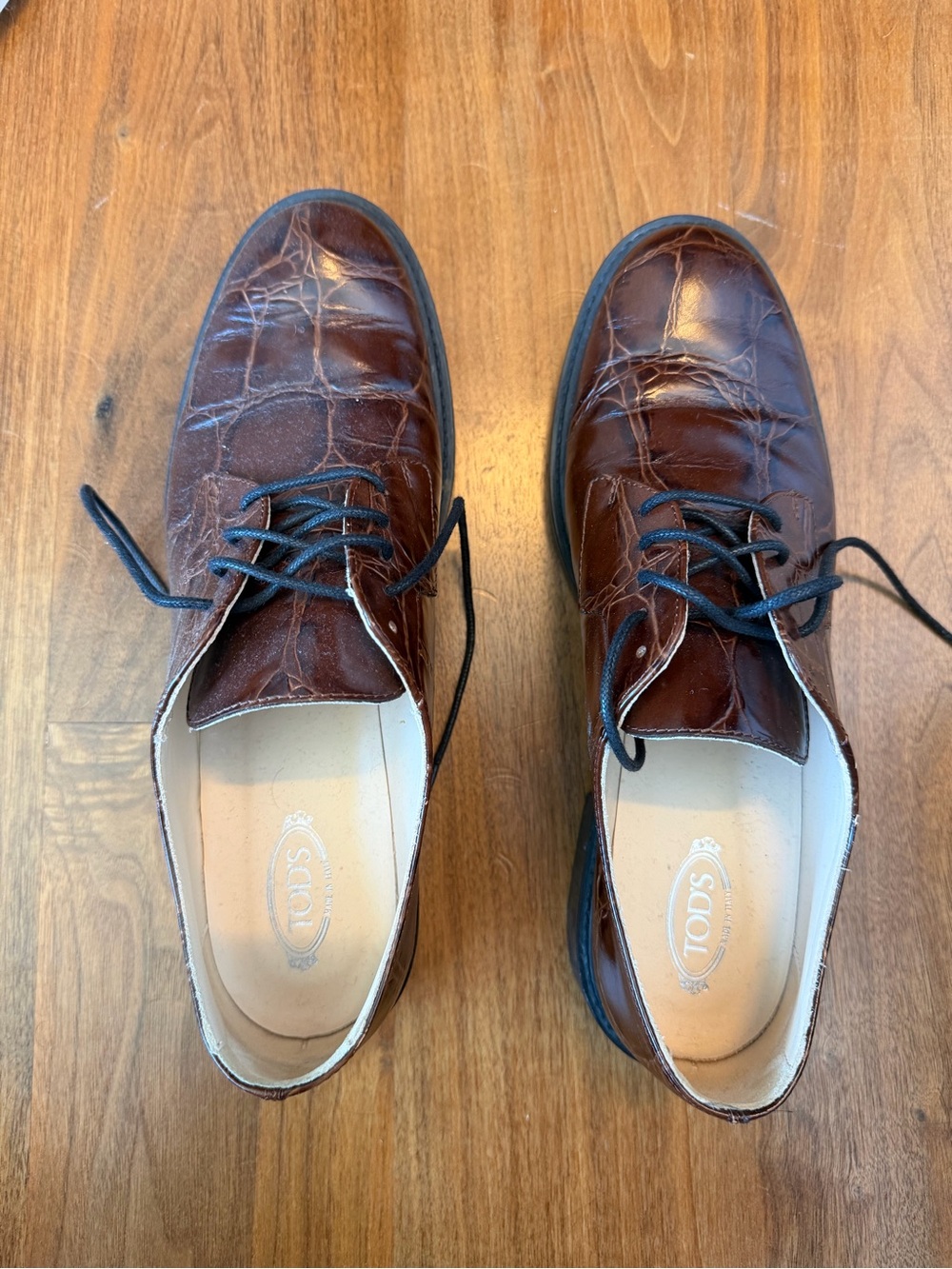 TOD'S Brown Leather Lace-Up Women’s Dress Shoes